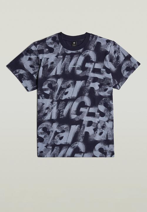 G-STAR - sprayed letters loose r t - blue