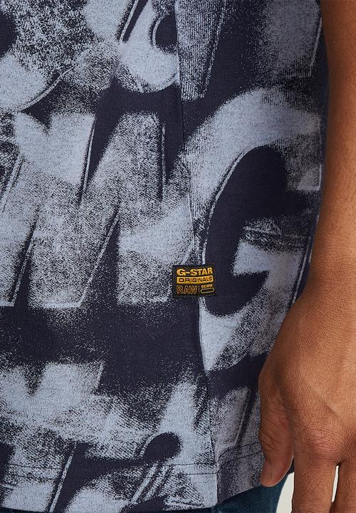 G-STAR - sprayed letters loose r t - blue