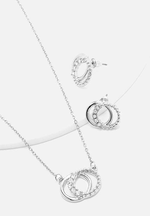 boohoo - Links Necklace And Earring Set - silver