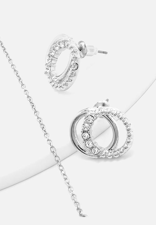 boohoo - Links Necklace And Earring Set - silver