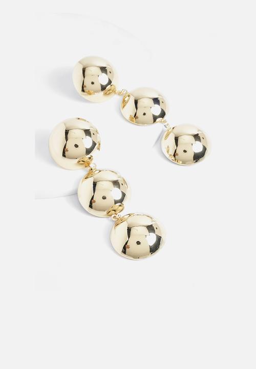 boohoo - Orb Drop Earring - gold