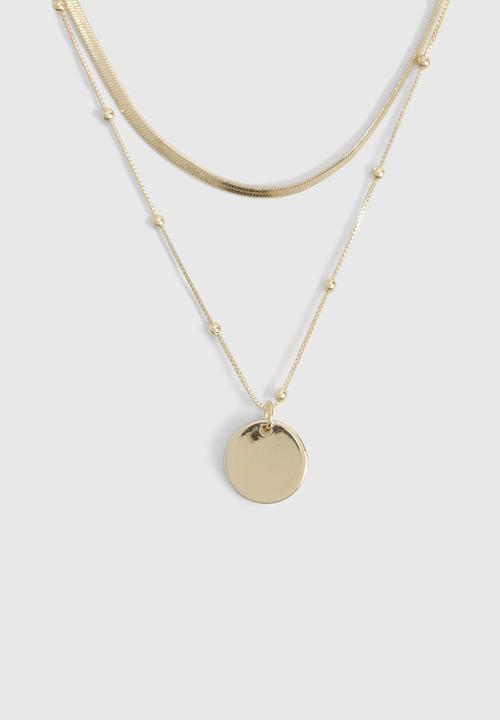 boohoo - Dainty Gold Layered Pendant Necklace - gold