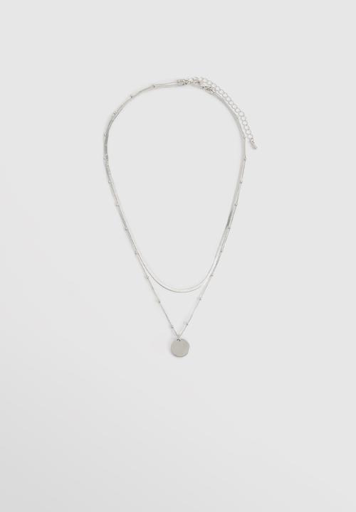 boohoo - Dainty Silver Layered Pendant Necklace - silver