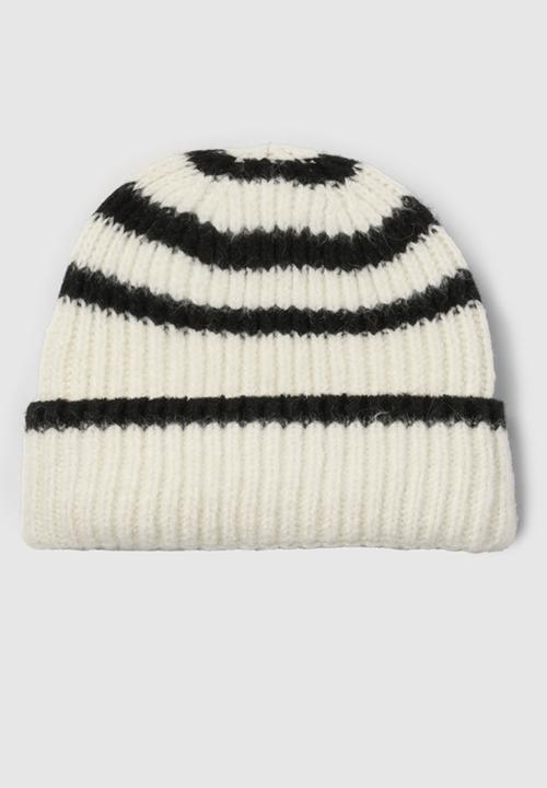 boohoo - Stripe Chunky Beanie - cream