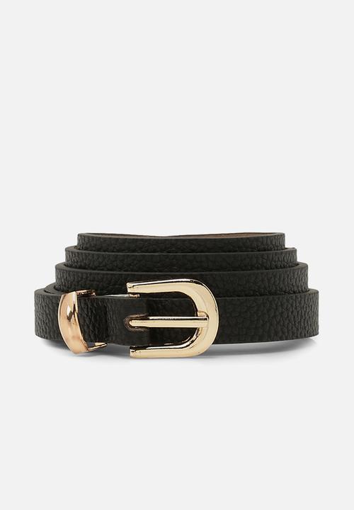 boohoo - 3 Pack Skinny Belt - black