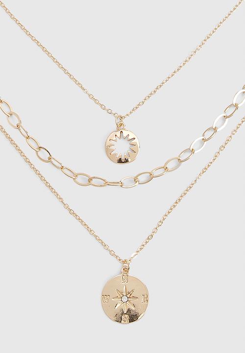boohoo - Gold Layered Circle Pendant Necklace - gold