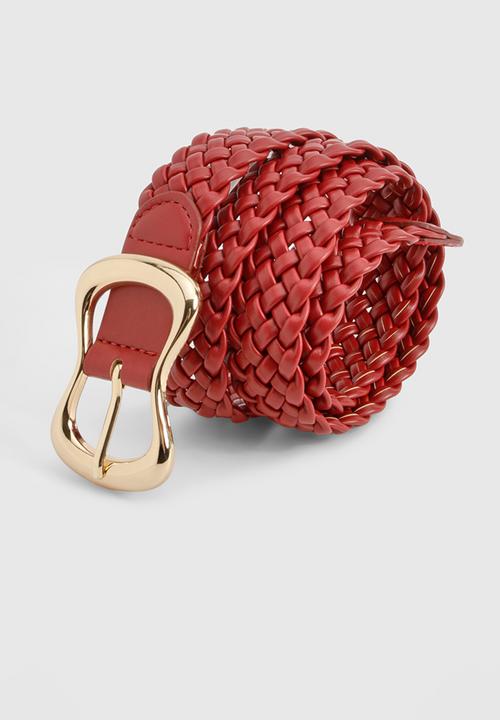 boohoo - Cherry Red Woven Belt - cherry