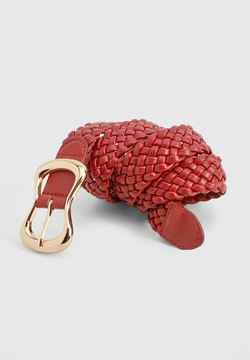 boohoo - Cherry Red Woven Belt - cherry