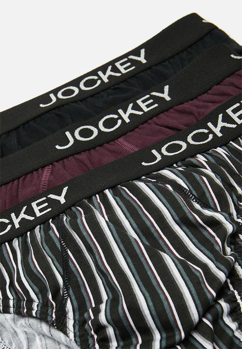 Jockey - 3 Pack fancy boys jockey brief - deep sangria
