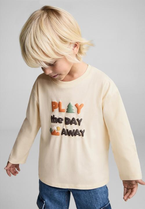 MANGO - T-shirt away - light beige