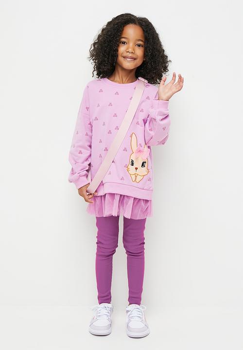 Pop Candy - Printed sweat top & legging set - purple