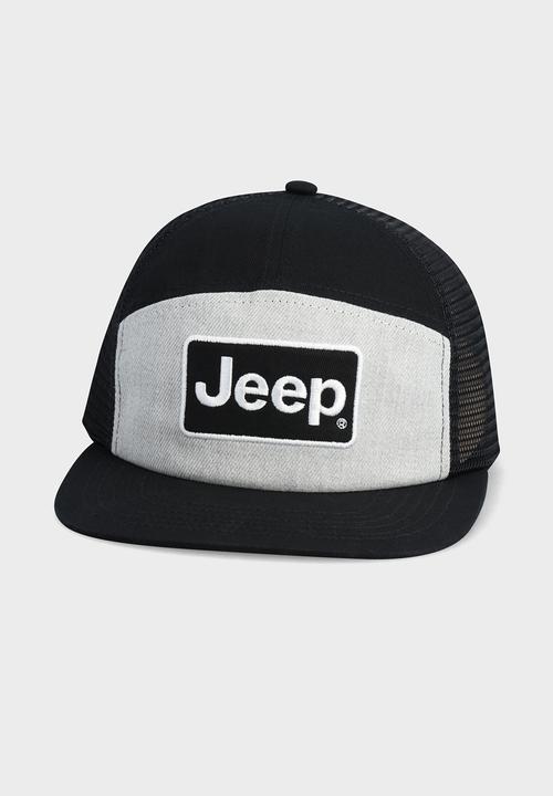 JEEP - 7 Panel Flat Peak Cap - Black