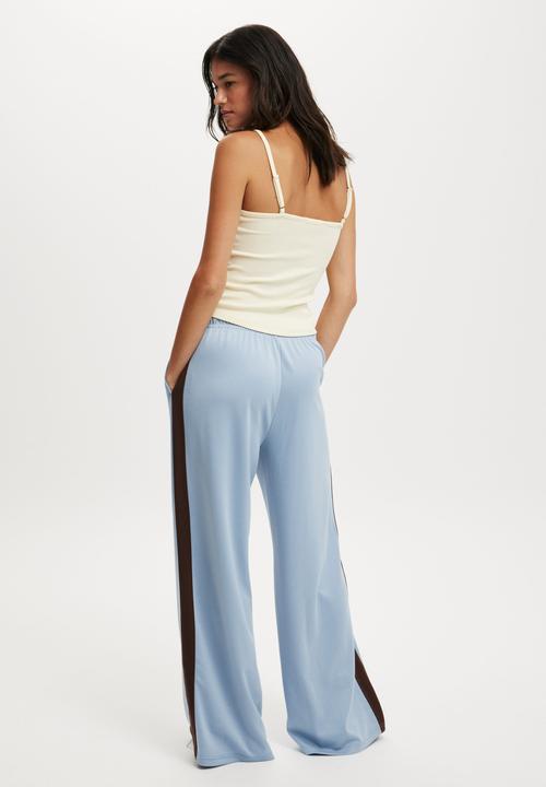 Cotton On - Retro super wide leg pant - dusk blue/chocolate