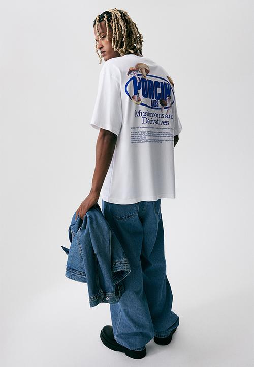 Loose fit printed t-shirt - white/porcini labs - 0967955100