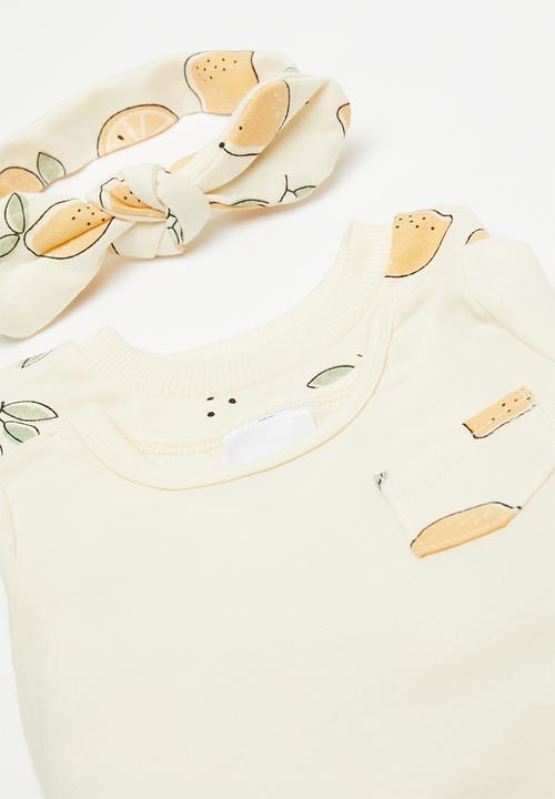 Pop Candy - 5 Piece set-ecru & yellow