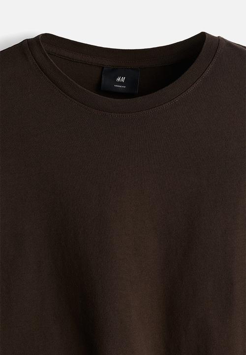 H&M - Loose fit washed-look T-shirt - brown