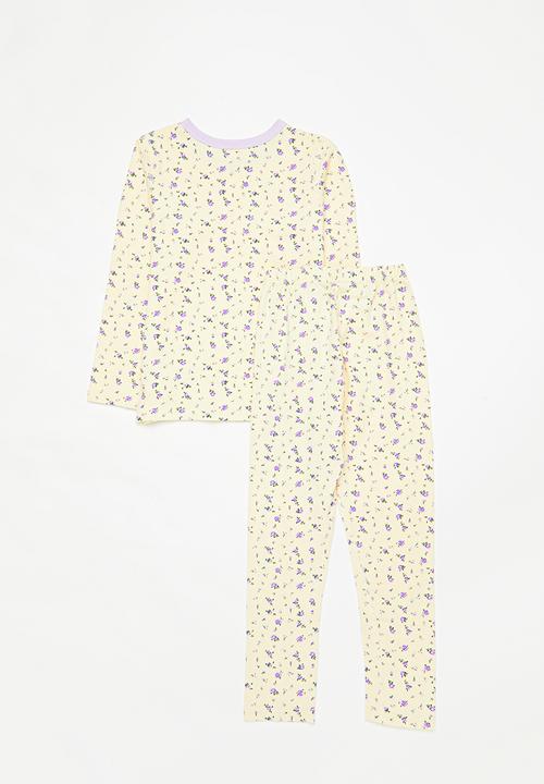 Pop Candy - Floral pj set-ecru