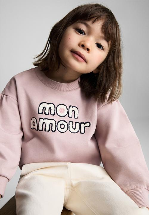 MANGO - Sweatshirt amour - medium pink