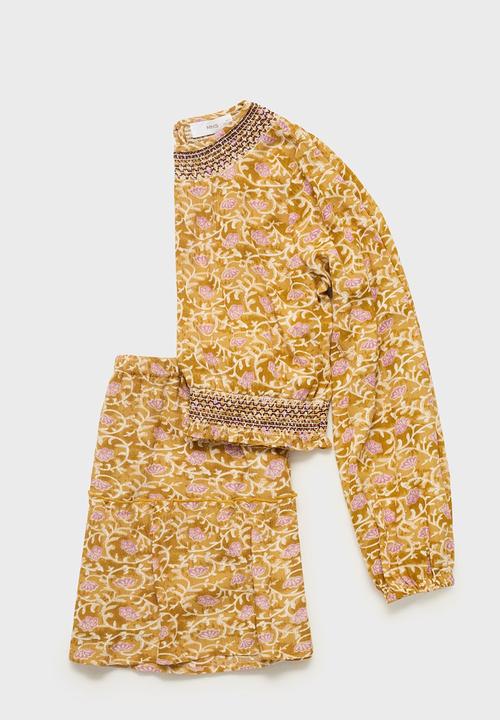 MANGO - Skirt lourdes - dark yellow