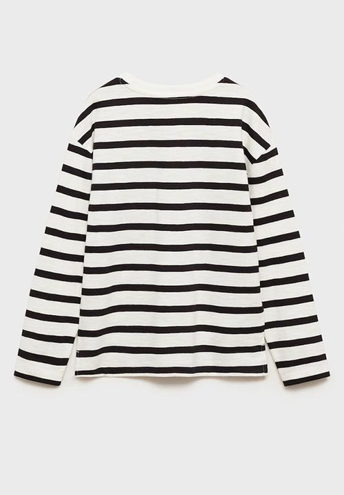 MANGO - T-shirt high - black