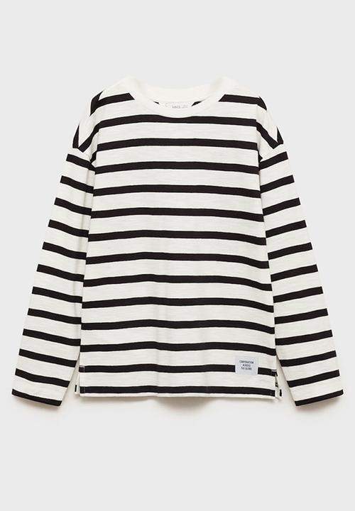 MANGO - T-shirt high - black