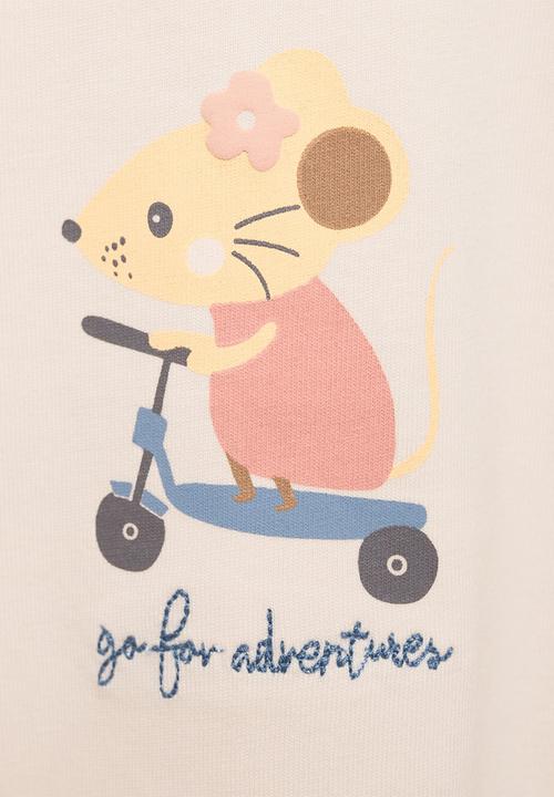 MANGO - T-shirt mouse - light pastel pink