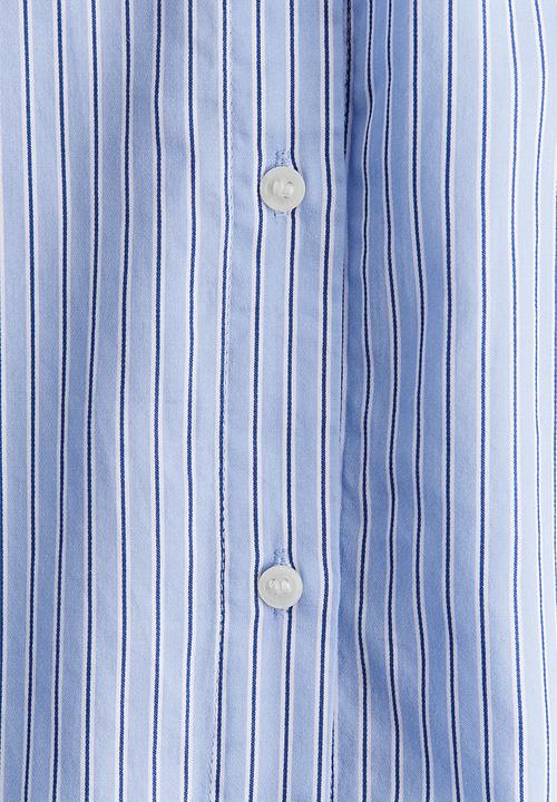 H&M - Regular-fit shirt - light blue/striped 