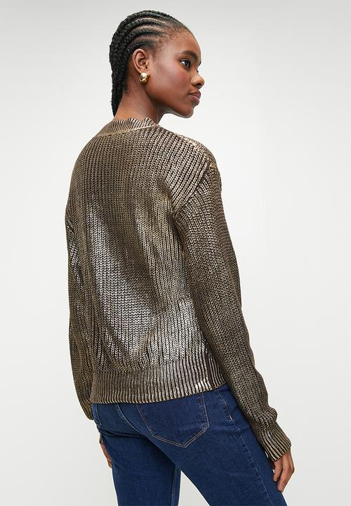 SISSY BOY - BRONZE GOLD: Metallic Knit Sweater - Gold