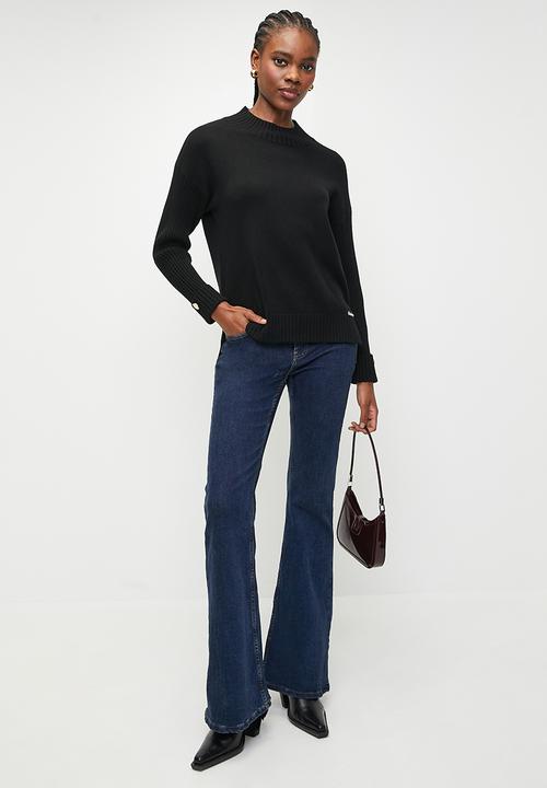 SISSY BOY - WILLOW: Basic Polo Neck Knit Sweater - Black
