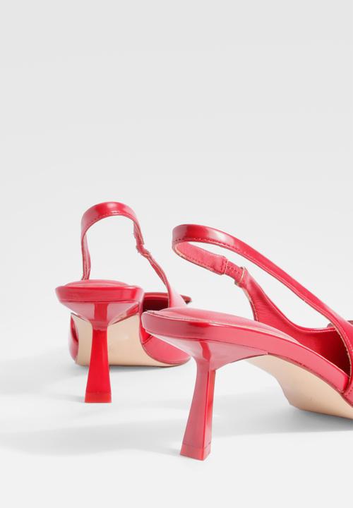 boohoo - Low slingback point heeled courts - red