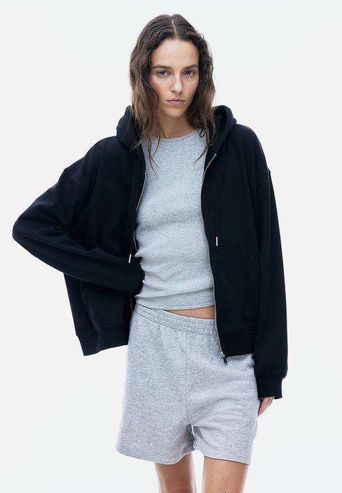 H&M - Zip-through hoodie - black