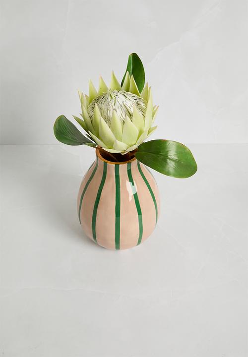 Sixth Floor - Ceramic Stripe Vase - Green