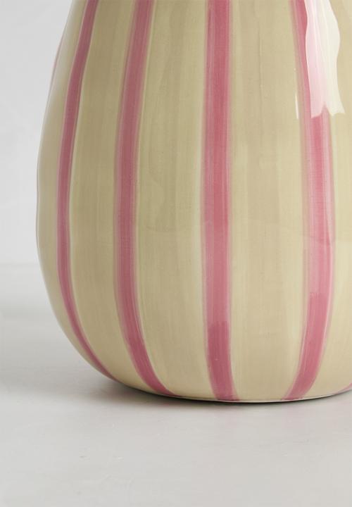 Sixth Floor - Ceramic Stripe Vase - Red
