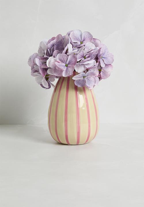 Sixth Floor - Ceramic Stripe Vase - Red