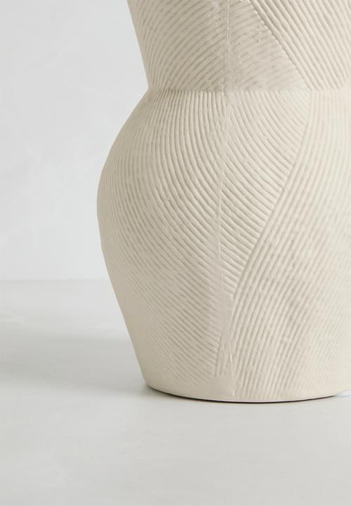 Sixth Floor - Textured Shaped Vase - White