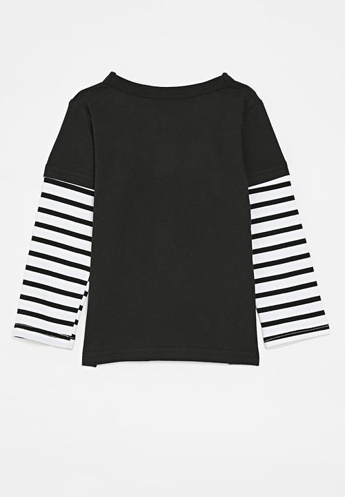 Pop Candy - Striped twofer - black