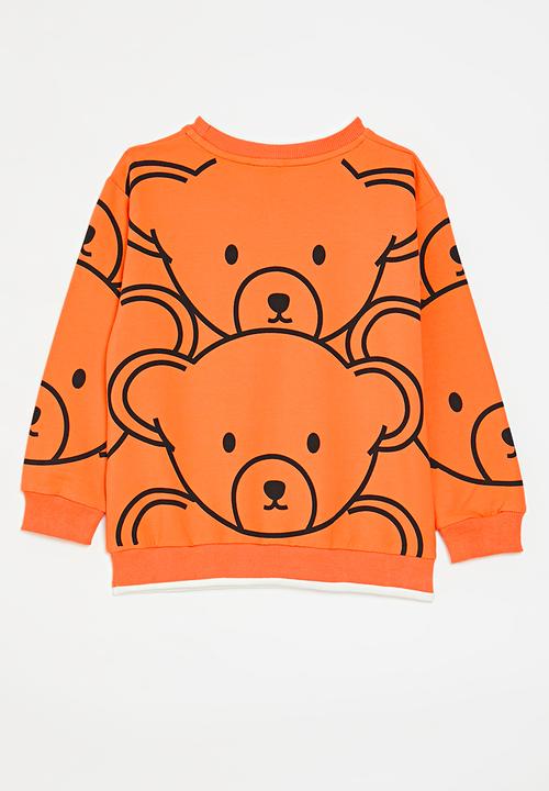 Pop Candy - Printed sweat top - orange & black