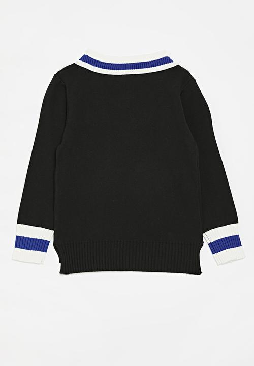 Pop Candy - V-neck knit sweater - navy blue