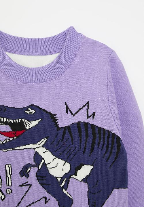 Pop Candy - Dino print sweater - purple