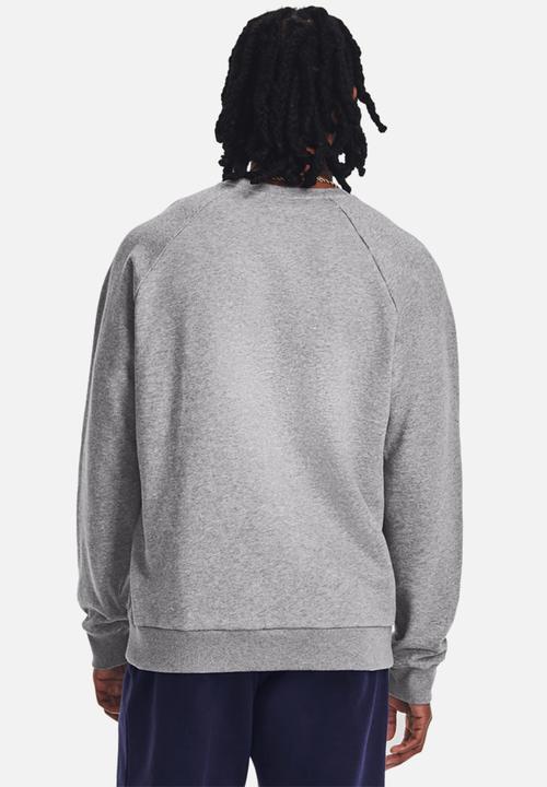 Under Armour - UA Rival Fleece Crew - Castlerock Light Heather/White