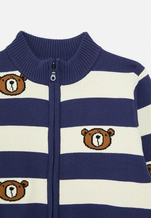 Pop Candy - Striped sweater-blue & ecru