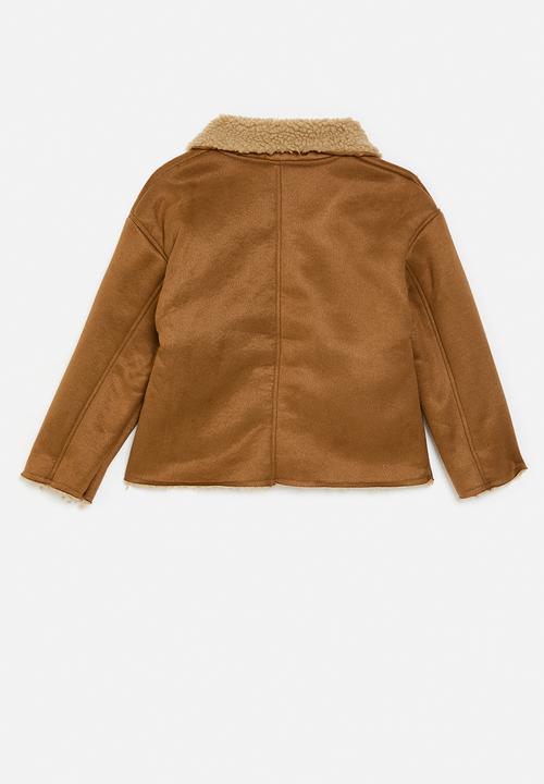 Pop Candy - Shearling collar jacket-brown