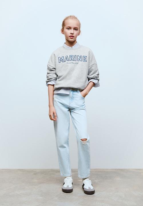 MANGO - Sweatshirt marine - lt pastel grey