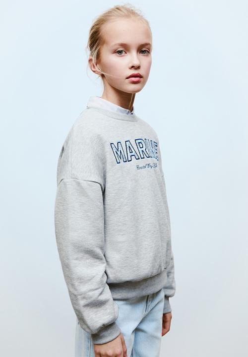 MANGO - Sweatshirt marine - lt pastel grey