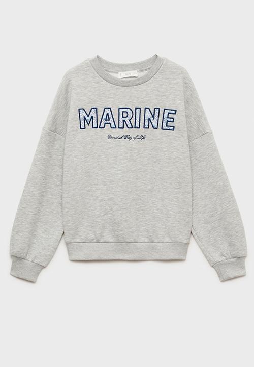 MANGO - Sweatshirt marine - lt pastel grey