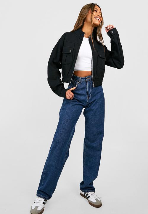 boohoo - Pocket Detail Bomber Jacket - Black