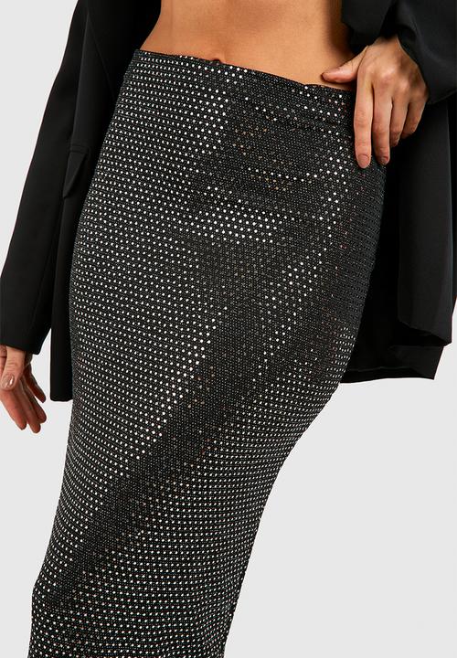 boohoo - Sequin Maxi Slip Skirt - Gold