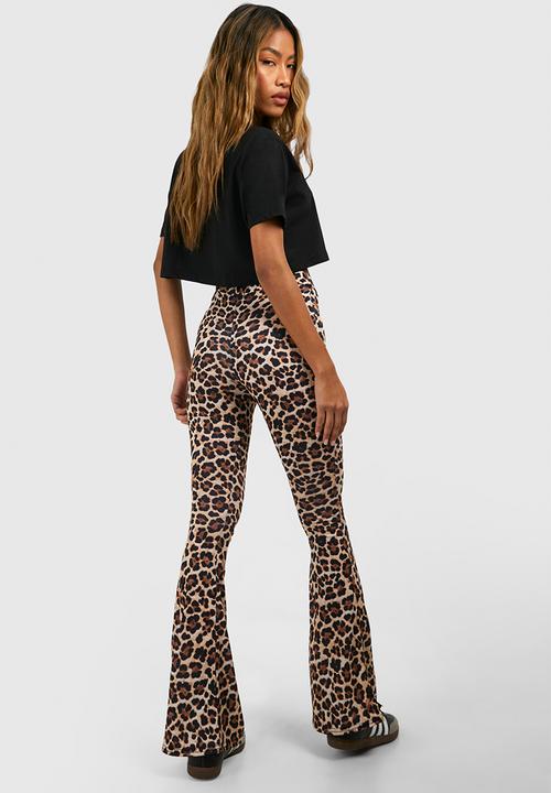 boohoo - Leopard High Waist Basic Fit & Flare Trouser - leopard