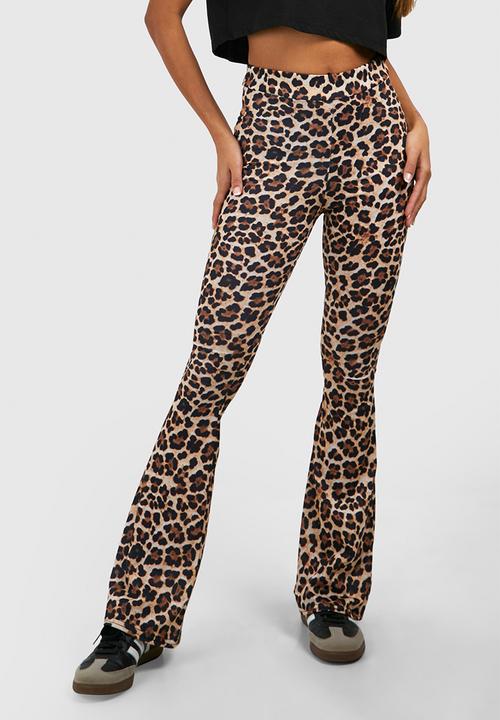 boohoo - Leopard High Waist Basic Fit & Flare Trouser - leopard