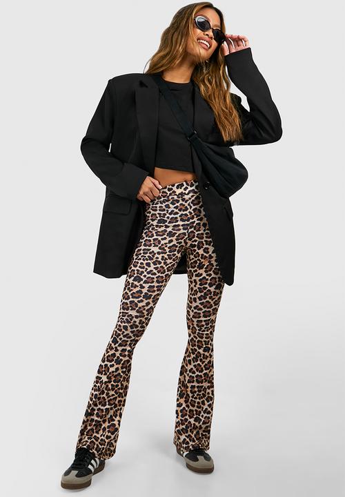 boohoo - Leopard High Waist Basic Fit & Flare Trouser - leopard